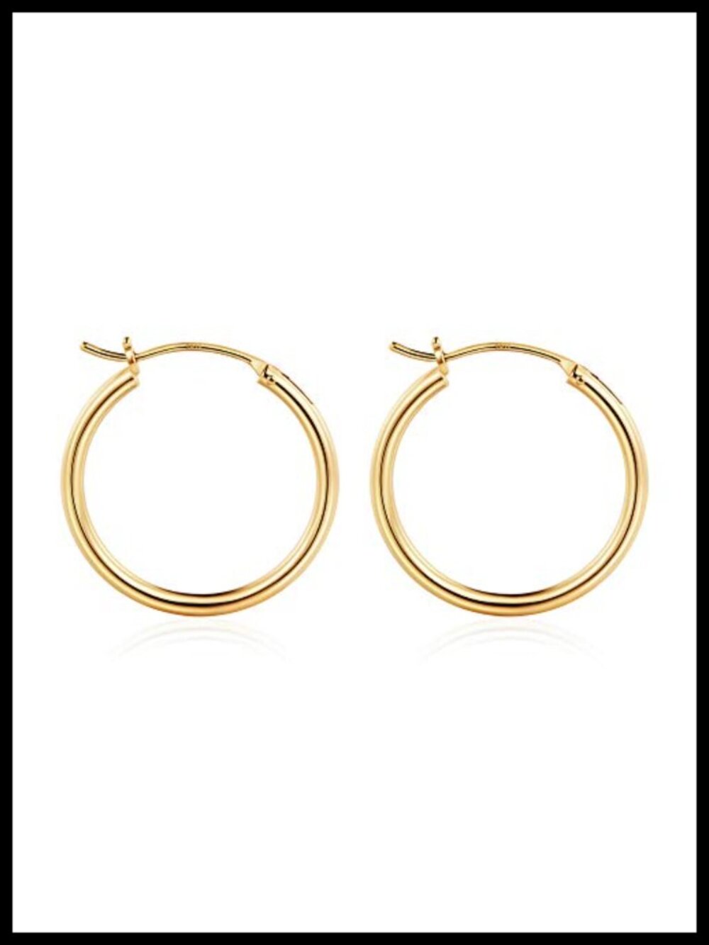 14k Gold Plated Hypoallergenic Hoop Earrings Women 25mm Small
